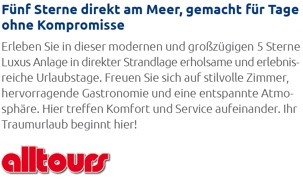 F nf Sterne direkt am Meer, gemacht f r Tage ohne Kompromisse Erleben Sie in dieser modernen und gro z gigen 5 Sterne...