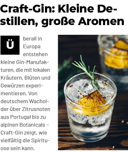 ￼berall in Europa entstehen kleine Gin Manufakturen, die mit lokalen Kr utern, Bl ten und Gew rzen experimentieren. V...