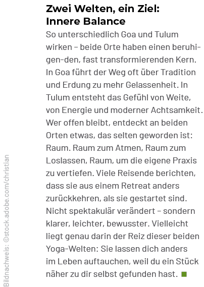 Bildnachweis: ©stock.adobe.com/christian,Zwei Welten, ein Ziel: Innere Balance So unterschiedlich Goa und Tulum wirke...