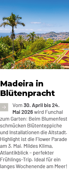 ￼Vom 30. April bis 24. Mai 2026 wird Funchal zum Garten: Beim Blumenfest schm cken Bl tenteppiche und Installationen ...