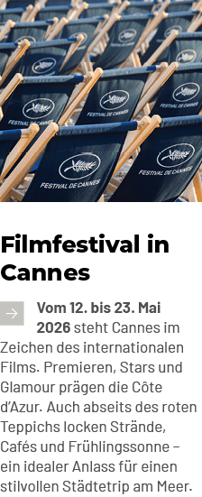 ￼Vom 12. bis 23. Mai 2026 steht Cannes im Zeichen des internationalen Films. Premieren, Stars und Glamour pr gen die ...