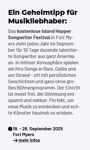 Ein Geheimtipp f r Musikliebhaber: Das kostenlose Island Hopper Songwriter Festival in Fort Myers zieht jedes Jahr im...