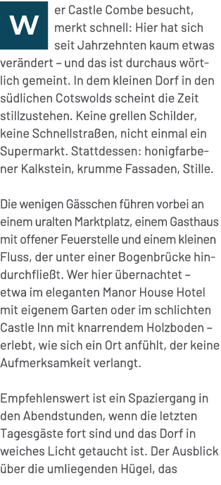 ￼er Castle Combe besucht, merkt schnell: Hier hat sich seit Jahrzehnten kaum etwas ver ndert – und das ist durchaus w...