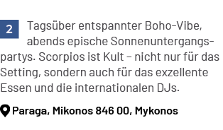 ￼ Tags ber entspannter Boho Vibe, abends epische Sonnenuntergangspartys. Scorpios ist Kult – nicht nur f r das Settin...
