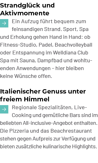 Strandgl ck und Aktivmomente ￼Ein Aufzug f hrt bequem zum feinsandigen Strand. Sport, Spa und Erholung gehen Hand in ...