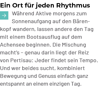 Ein Ort f r jeden Rhythmus ￼W hrend Aktive morgens zum Sonnenaufgang auf den B renkopf wandern, lassen andere den Tag...