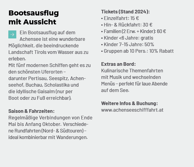Bootsausflug mit Aussicht ￼Ein Bootsausflug auf dem Achensee ist eine wunderbare M glichkeit, die beeindruckende Land...