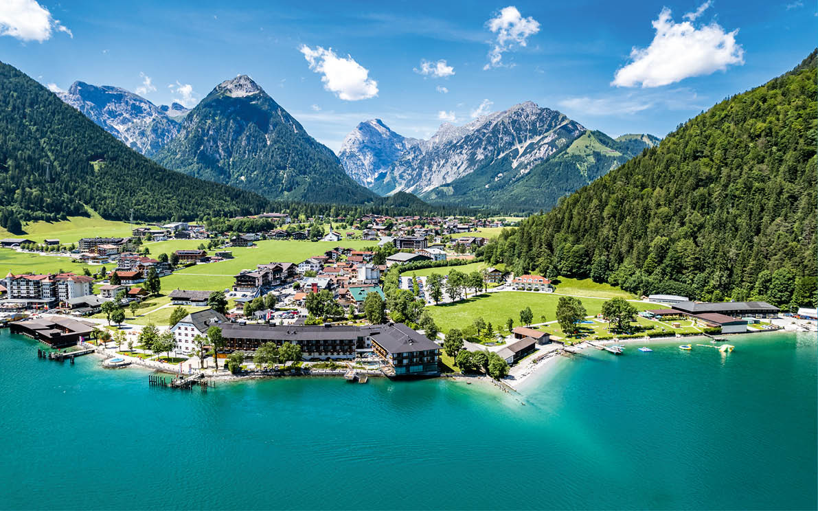 landscape at the achensee lake in austria - pertisau