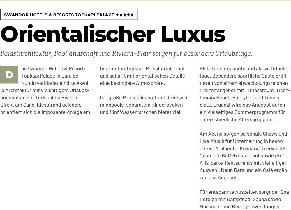 Swandor Hotels & Resorts Topkap Palace ￼,Platz f r entspannte und aktive Urlaubstage. Besonders sportliche G ste pro...