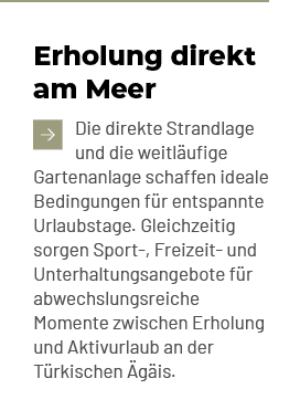 Erholung direkt am Meer ￼Die direkte Strandlage und die weitl ufige Gartenanlage schaffen ideale Bedingungen f r ents...