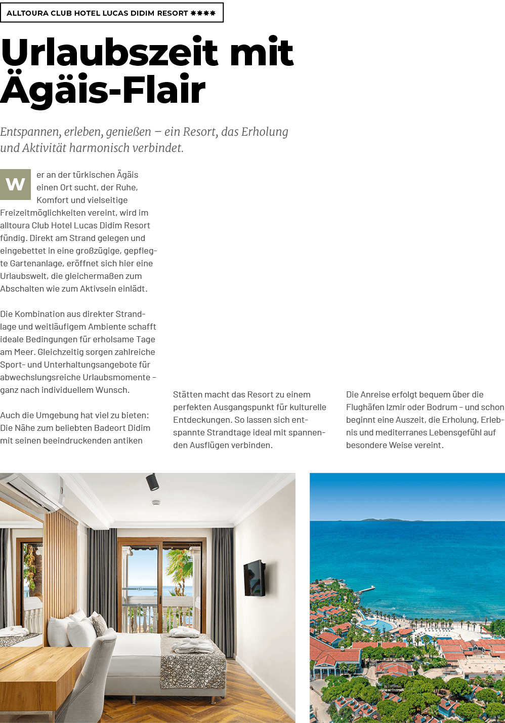 alltoura Club Hotel Lucas Didim Resort ￼,Die Anreise erfolgt bequem ber die Flugh fen Izmir oder Bodrum – und schon ...