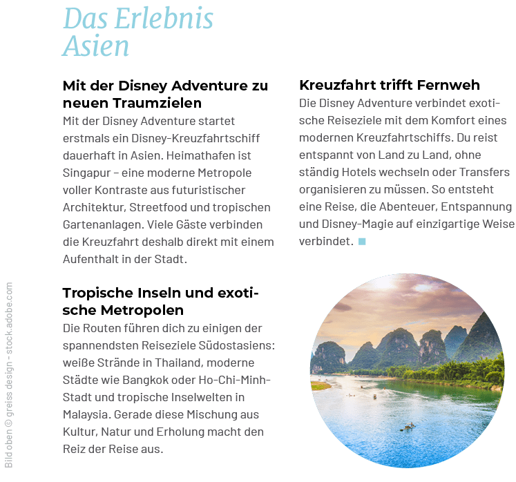 Kreuzfahrt trifft Fernweh Die Disney Adventure verbindet exotische Reiseziele mit dem Komfort eines modernen Kreuzfah...