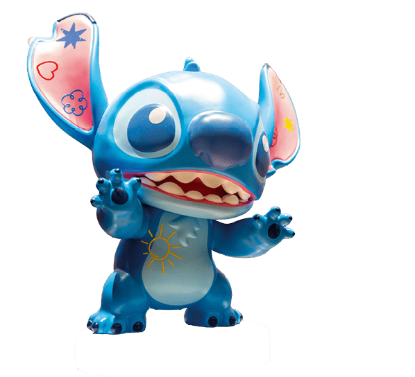 Bangkok, Thailand - July 1, 2025 : A cute blue lilo stitch dolls display at the cinema to promote the movie, attracting attention from eager movie fans.