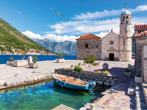 Church of Our Lady of the Rocks in the Bay of Kotor near Perast, Montenegro.