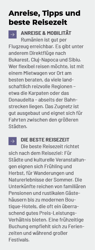 Anreise, Tipps und beste Reisezeit ￼Anreise & Mobilit t Rum nien ist gut per Flugzeug erreichbar. Es gibt unter ander...