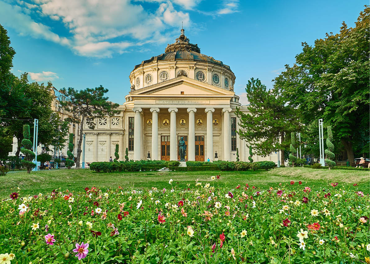 BUCHAREST, RO, JUL 2015: Athenaeum Building in Bucharest.