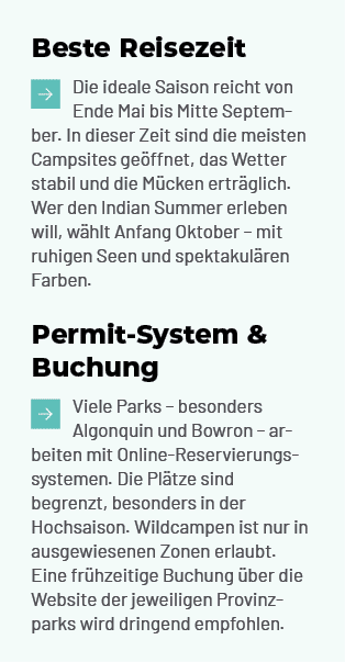 Beste Reisezeit ￼Die ideale Saison reicht von Ende Mai bis Mitte September. In dieser Zeit sind die meisten Campsites...