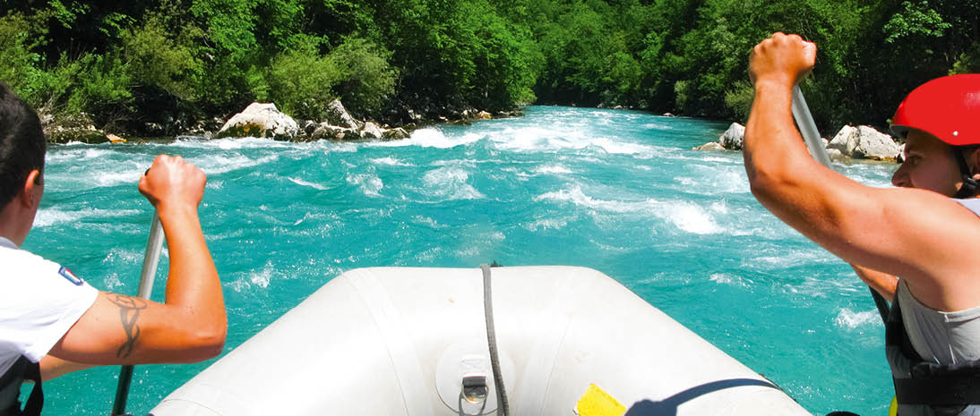 MONTENEGRO, RIVER TARA - JUNE 06/2012: in the north of Montenegro passed competitions on rafting. The competition was attended by representatives of different countries.