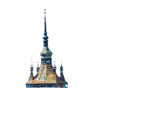 Panoramic view over the cityscape architecture in Sighisoara town, Romania