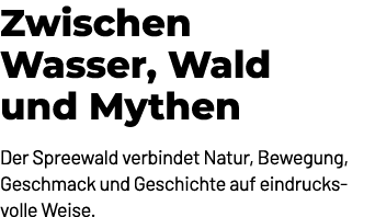 Zwischen Wasser, Wald und Mythen Der Spreewald verbindet Natur, Bewegung, Geschmack und Geschichte auf eindrucksvolle...