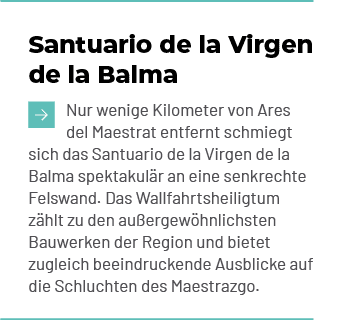 Santuario de la Virgen de la Balma ￼Nur wenige Kilometer von Ares del Maestrat entfernt schmiegt sich das Santuario d...