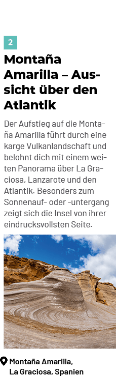 ￼Monta a Amarilla, La Graciosa, Spanien,￼ Monta a Amarilla – Aussicht ber den Atlantik Der Aufstieg auf die Monta a ...