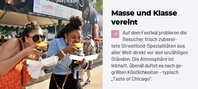 Masse und Klasse vereint ￼Auf dem Festival probieren die Besucher frisch zuberei tete Streetfood Spezialit ten aus al...