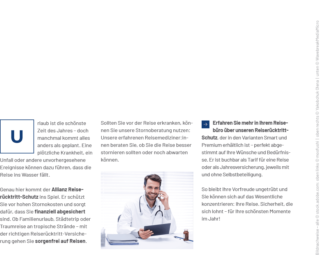 ￼Erfahren Sie mehr in Ihrem Reiseb ro ber unseren Reiser cktritt Schutz, der in den Varianten Smart und Premium erh ...
