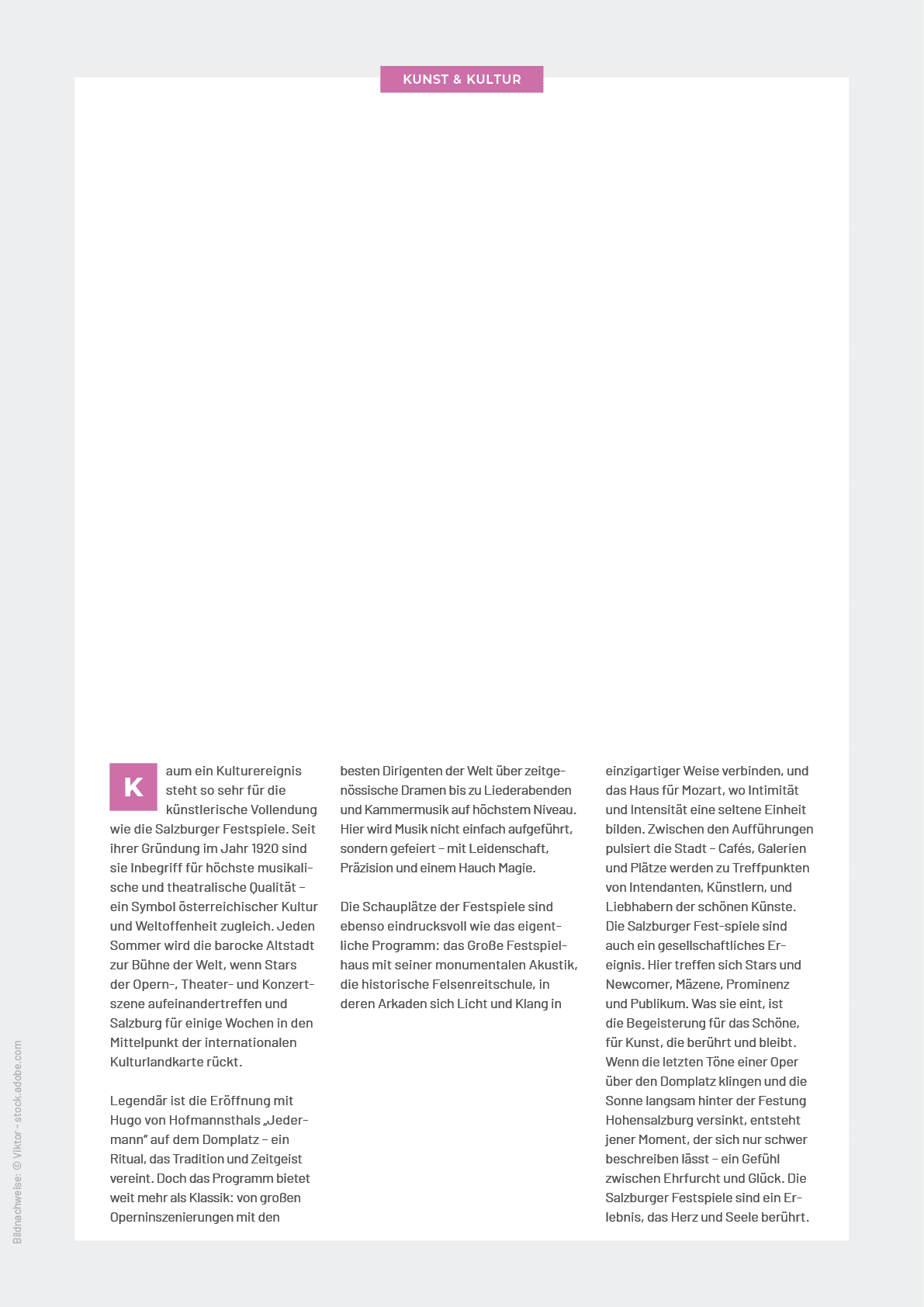 KUNST & KULTUR,Bildnachweise: © Viktor stock.adobe.com,einzigartiger Weise verbinden, und das Haus f r Mozart, wo Int...