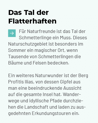 Das Tal der Flatterhaften ￼F r Naturfreunde ist das Tal der Schmetterlinge ein Muss. Dieses Naturschutzgebiet ist bes...