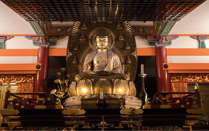 Kyoto, Japan- 24 Nov, 2019: Old Buddha in Kiyomizu-dera Temple in Kyoto, Japan. Kiyomizu-dera, formally Otowa-san Kiyomizu-dera, is a Buddhist temple in eastern Kyoto