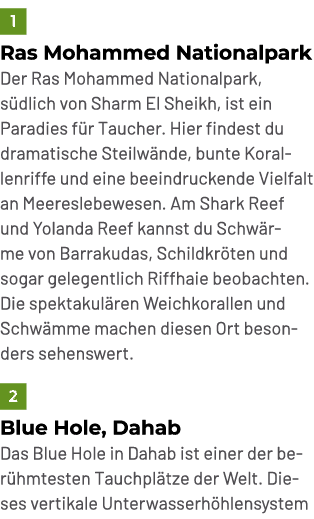 ￼ Ras Mohammed Nationalpark Der Ras Mohammed Nationalpark, s dlich von Sharm El Sheikh, ist ein Paradies f r Taucher....