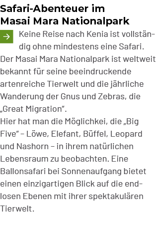 Safari Abenteuer im Masai Mara Nationalpark ￼Keine Reise nach Kenia ist vollst ndig ohne mindestens eine Safari. Der ...
