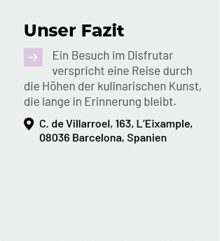 Unser Fazit ￼Ein Besuch im Disfrutar verspricht eine Reise durch die H hen der kulinarischen Kunst, die lange in Erin...