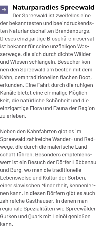 ￼Naturparadies Spreewald Der Spreewald ist zweifellos eine der bekanntesten und beeindruckendsten Naturlandschaften B...