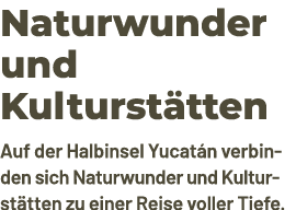 Naturwunder und Kulturst tten Auf der Halbinsel Yucat n verbinden sich Naturwunder und Kulturst tten zu einer Reise v...