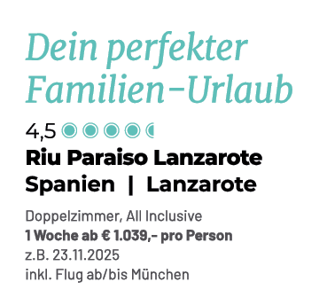 Dein perfekter Familien Urlaub 4,5 ￼ ￼ ￼ ￼ ￼ Riu Paraiso Lanzarote Spanien | Lanzarote Doppelzimmer, All Inclusive 1 ...
