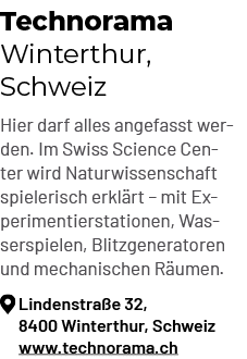 Technorama Winterthur, Schweiz Hier darf alles angefasst werden. Im Swiss Science Center wird Naturwissenschaft spiel...