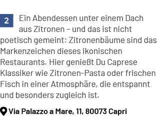 ￼ Ein Abendessen unter einem Dach aus Zitronen – und das ist nicht poetisch gemeint: Zitronenb ume sind das Markenzei...