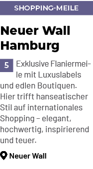 Shopping Meile,Neuer Wall Hamburg ￼Exklusive Flaniermeile mit Luxuslabels und edlen Boutiquen. Hier trifft hanseatisc...