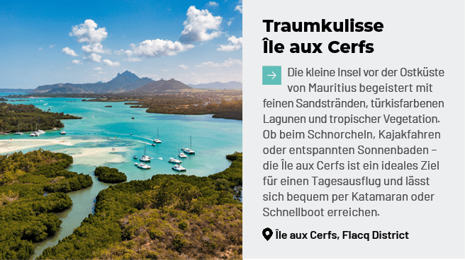 Traumkulisse le aux Cerfs ￼Die kleine Insel vor der Ostk ste von Mauritius begeistert mit feinen Sandstr nden, t rki...