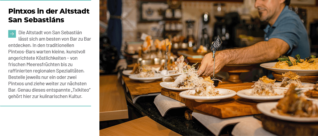 Pintxos in der Altstadt San Sebasti ns ￼Die Altstadt von San Sebasti n l sst sich am besten von Bar zu Bar entdecken....