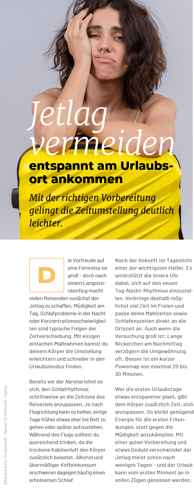 Jetlag vermeiden entspannt am Urlaubs ort ankommen Mit der richtigen Vorbereitung gelingt die Zeitumstellung deutlich...