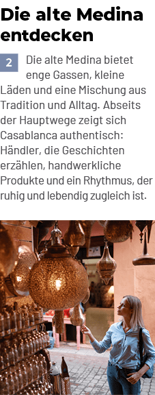 Die alte Medina entdecken ￼Die alte Medina bietet enge Gassen, kleine L den und eine Mischung aus Tradition und Allta...
