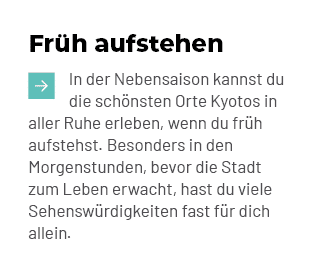 Fr h aufstehen ￼ In der Nebensaison kannst du die sch nsten Orte Kyotos in aller Ruhe erleben, wenn du fr h aufstehst...