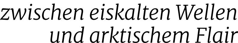 zwischen eiskalten Wellen und arktischem Flair