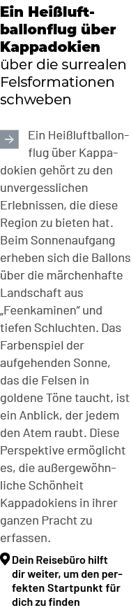 Ein Hei luftballonflug ber Kappadokien  ber die surrealen Felsformationen schweben ￼Ein Hei luftballonflug  ber Kapp...