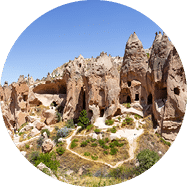 Zelve Open Air Museum in Cappadocia. Landmarks and historical places of Turkey