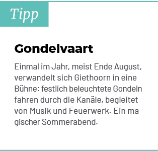 Tipp,Gondelvaart Einmal im Jahr, meist Ende August, verwandelt sich Giethoorn in eine B hne: festlich beleuchtete Gon...