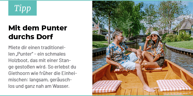 Tipp,Mit dem Punter durchs Dorf Miete dir einen traditionellen „Punter“ – ein schmales Holzboot, das mit einer Stange...